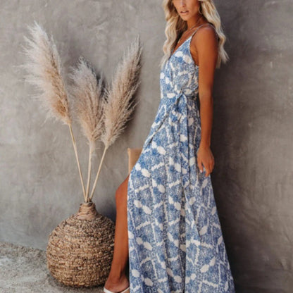 Damen Maxikleid Schwingender Saum Eleganter Schlitz Norvielle