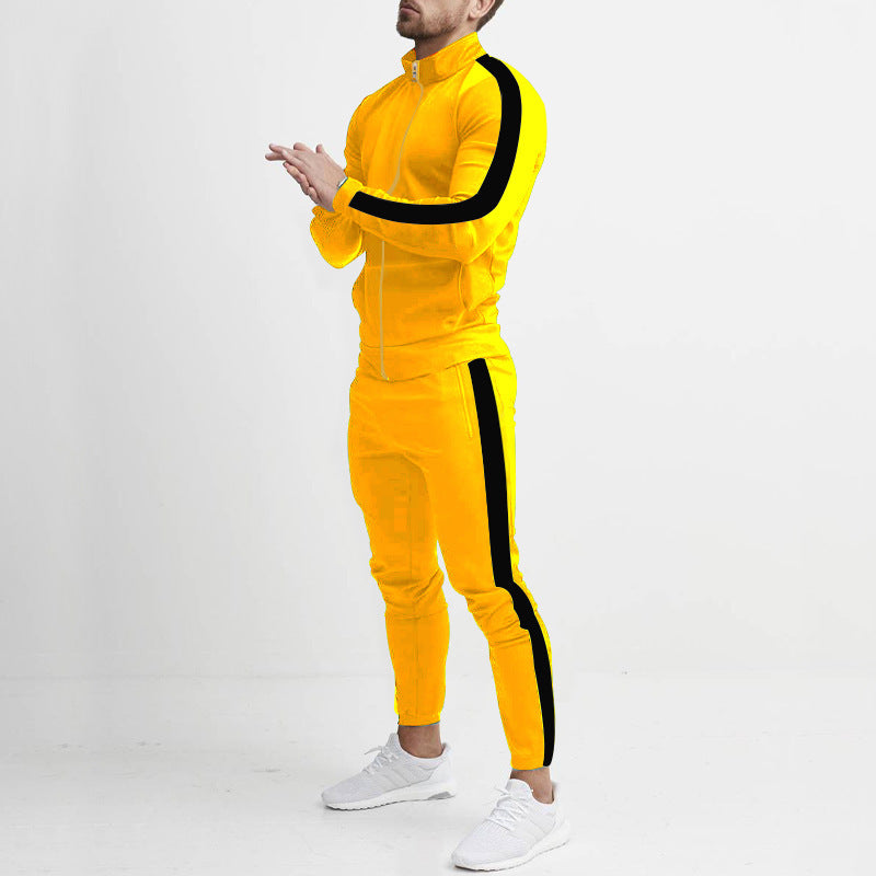 Herren Sportanzug-Set mit Reißverschluss und Streifen
