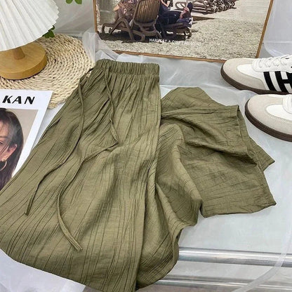 Damen Plissee-Hosen Elastischer Bund Bequem