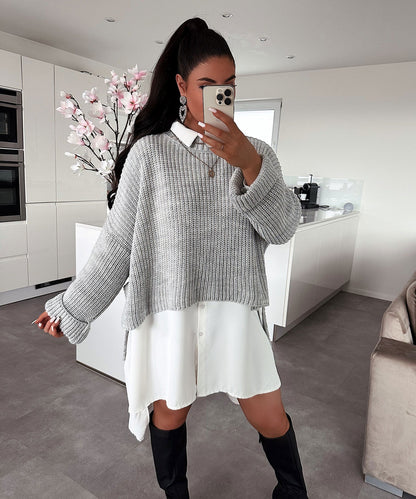 Damen Pullover Strukturiert Weit Norvielle