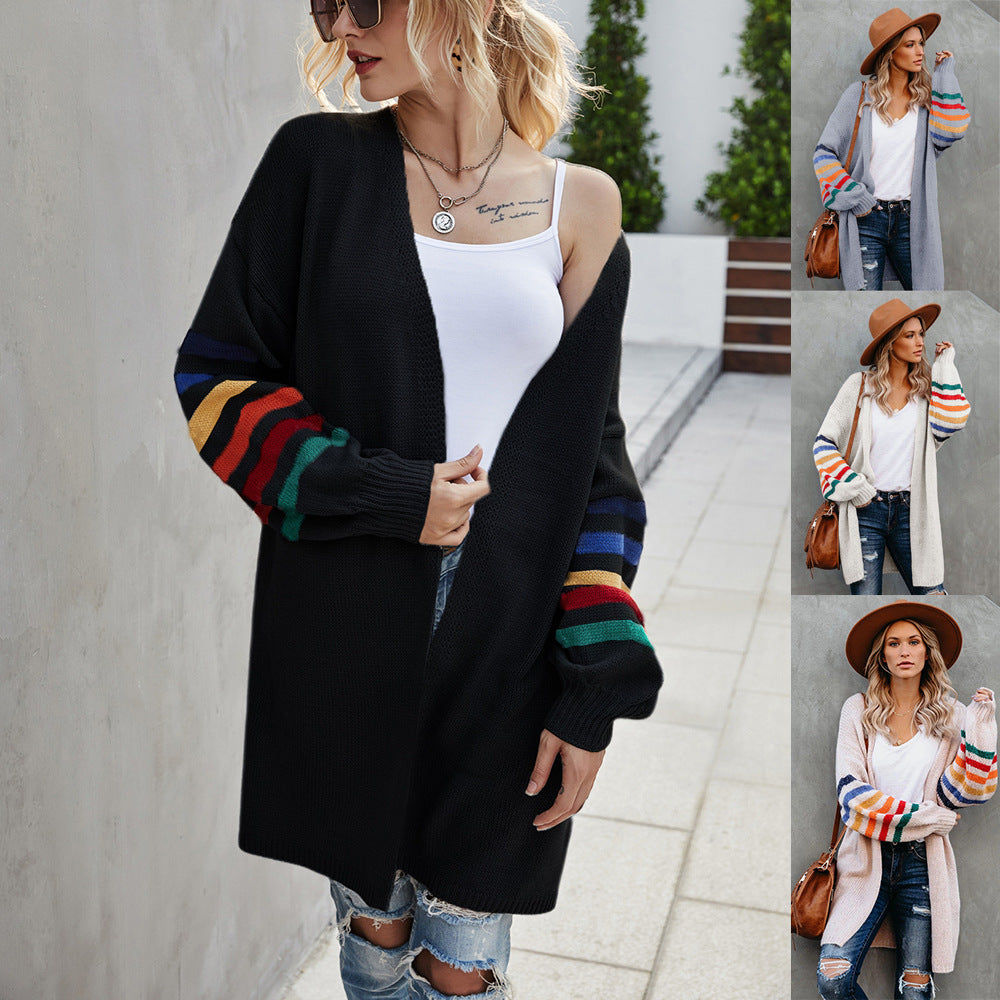 Damen Strickjacke mit farbigen Ärmeln Norvielle - Norvielle