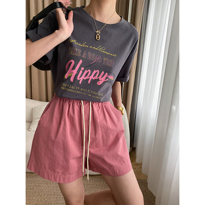 Damen T-Shirt und Shorts Set mit Grafiken Norvielle