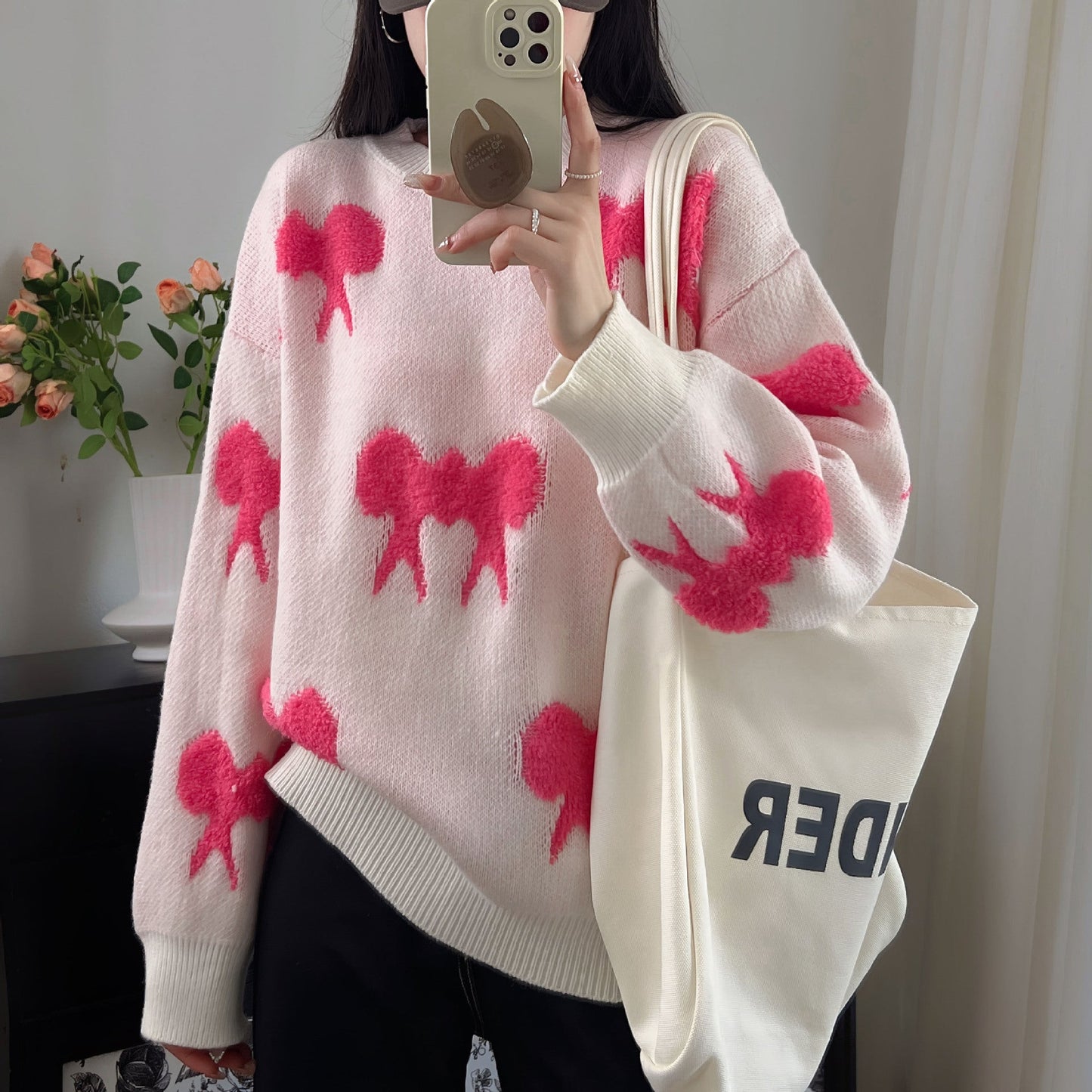 Damen Strickpullover Tiermotiv Lässig Norvielle