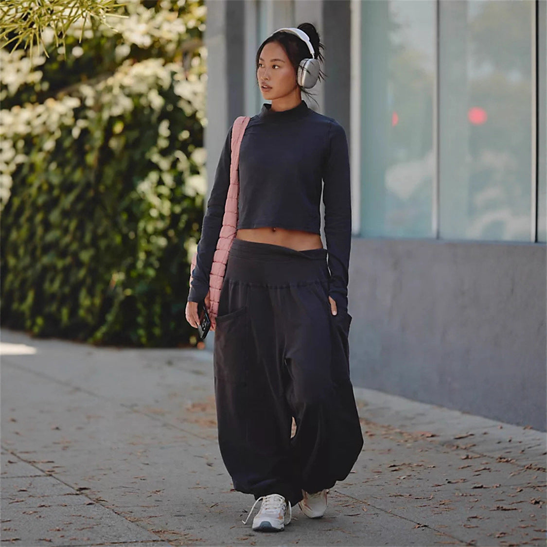Damen Set Langärmliges Oberteil Weite Hose Norvielle