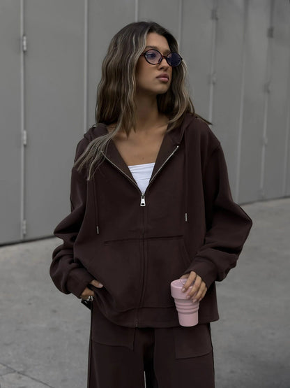 Damen Oversized Loungewear Set mit Kordelzug Norvielle