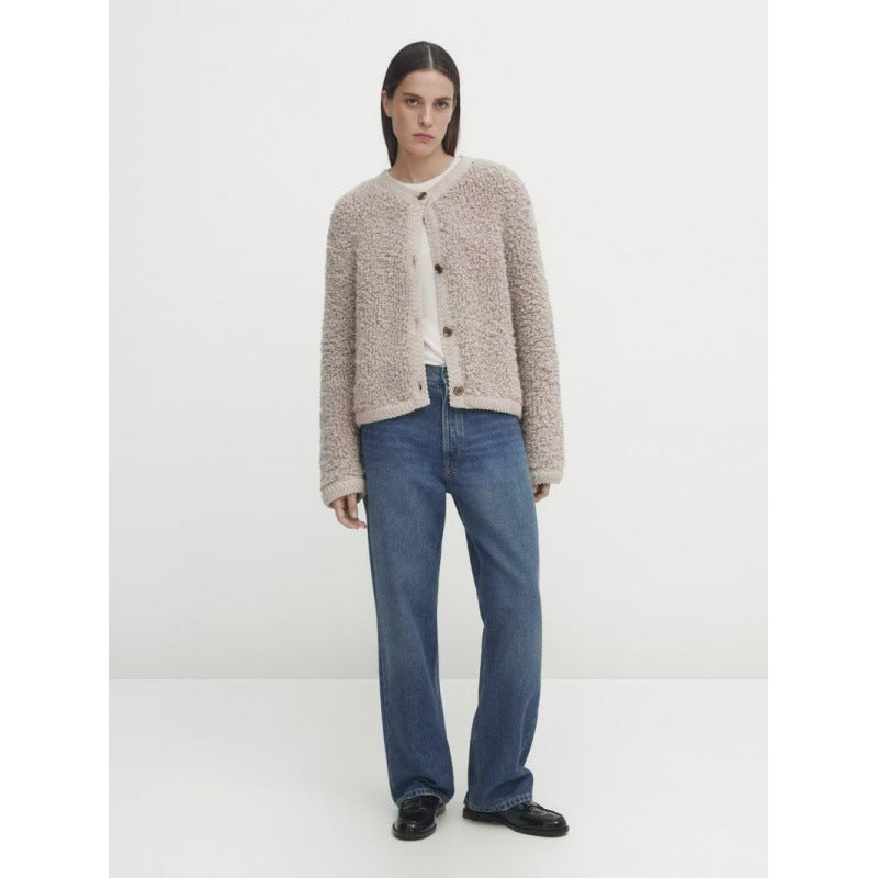 Norvielle Damen Strickjacke Lammwolle