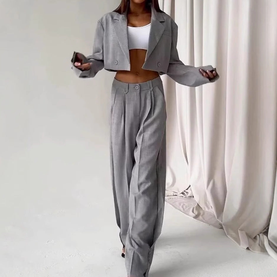Damen Oversized Blazer-Ensemble mit hoch taillierten Hosen Norvielle