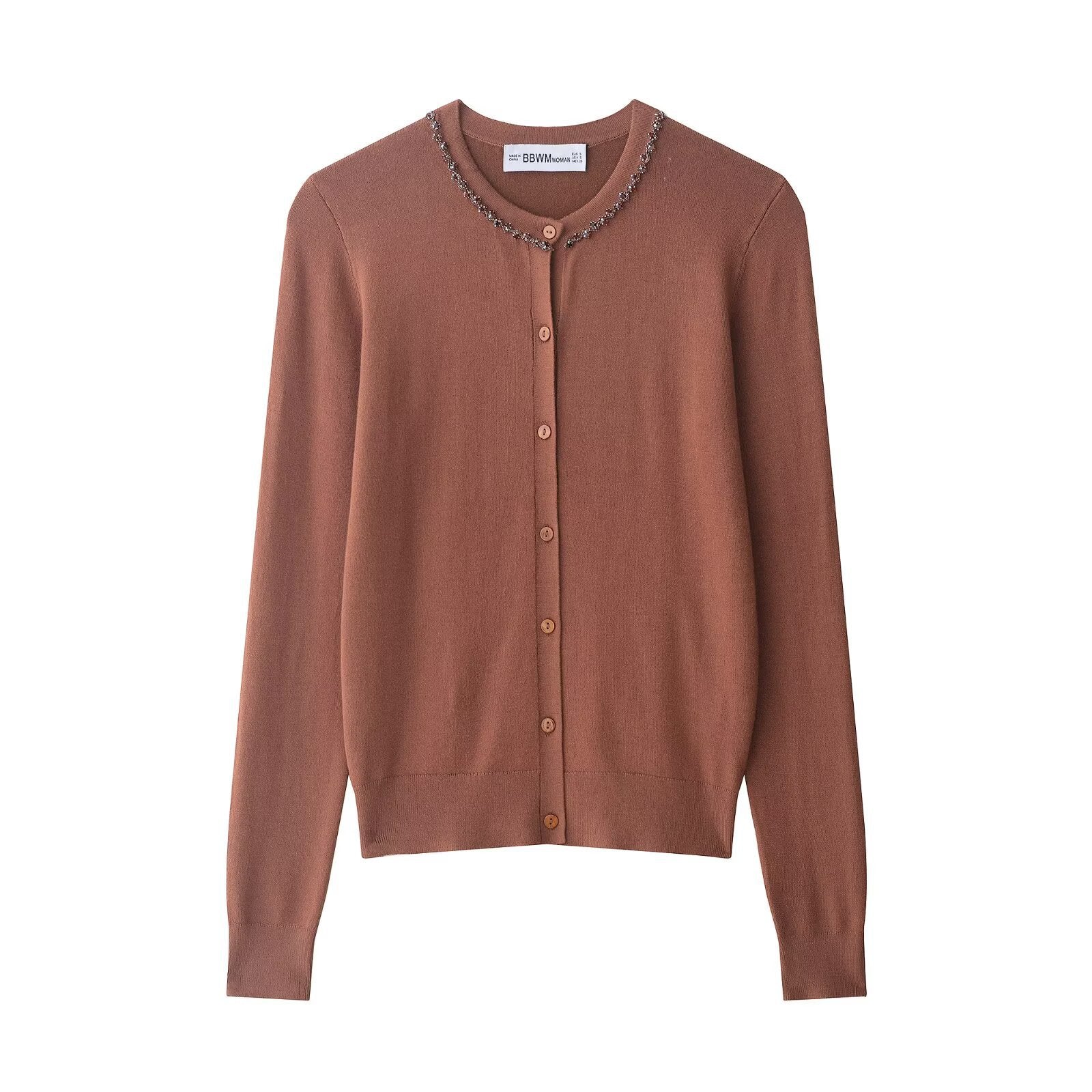 Damen Strickcardigan Elegantes Design mit Perlenverzierung - Norvielle