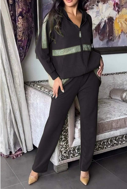 Damen Sportanzug-Set Lässig Mit Taschen