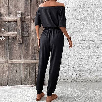 Damen Jumpsuit Schulterfrei Verstellbar Norvielle