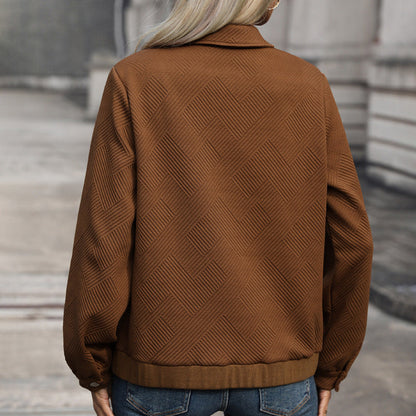 Damen Oversized Jacke Strukturiertes Muster