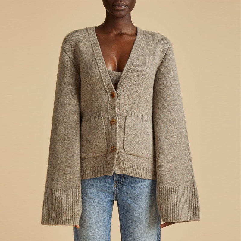 Damen Strickcardigan Übergroße Ärmel Norvielle