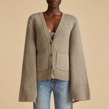 Damen Strickcardigan Übergroße Ärmel Norvielle