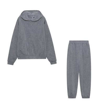 Damen Sportliches Hoodie Jogginghose Set Baumwolle