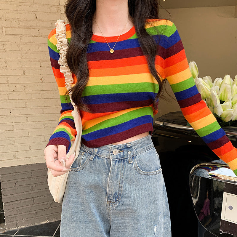 Damen Kurzarm Crop- Gestreift Norvielle - Norvielle