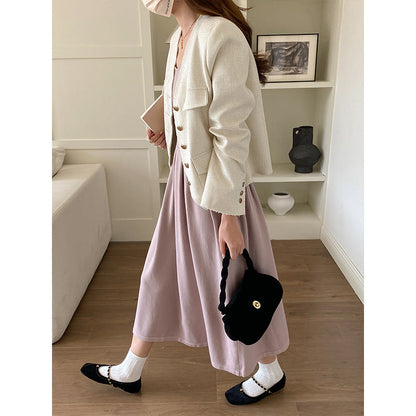 Damen Jacke Strukturiertes Design Doppelter Knopf Norvielle