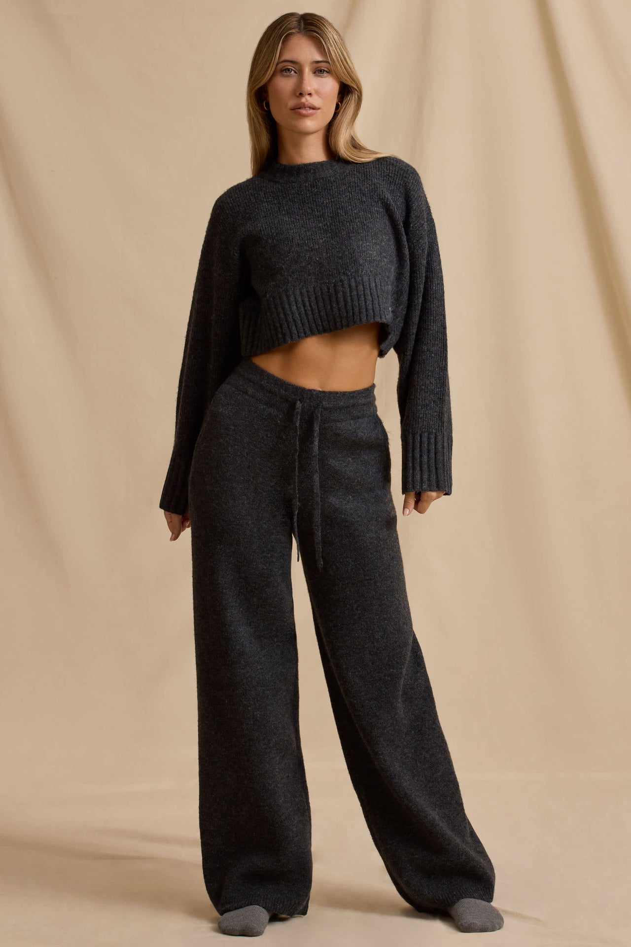 Damen Strick-Loungewear-Set Cropped Norvielle