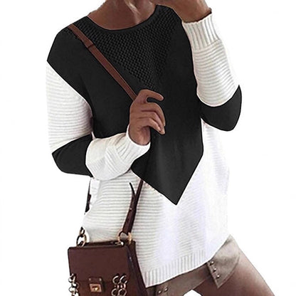 Damen Strickpullover Geometrisches Muster Feine Struktur