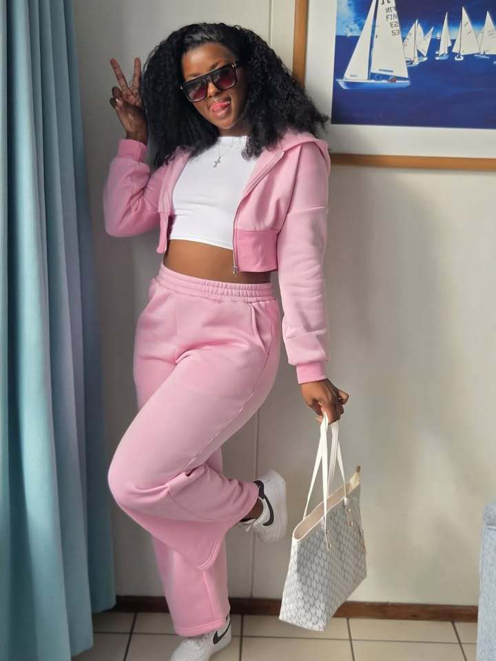 Damen Sweat-Set Cropped Jacke Weite Hose Norvielle