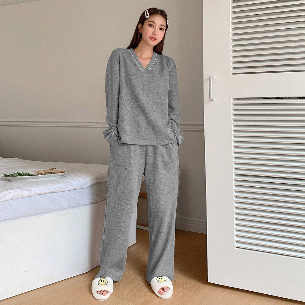 Damen Loungeanzug V-Ausschnitt Weites Design