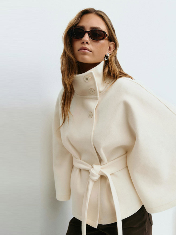Damen Cape-Jacke mit Gürtel Norvielle Elegantes Design