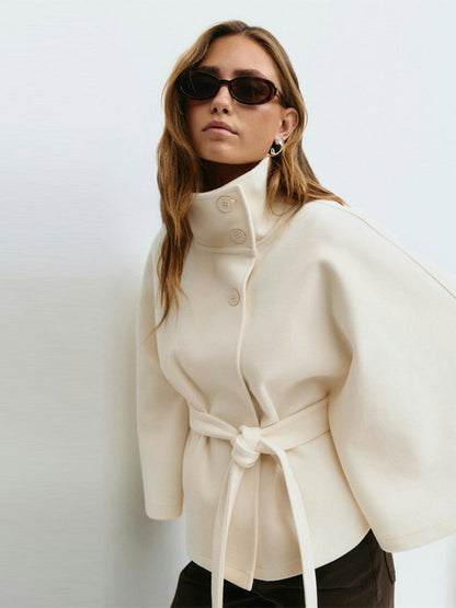 Damen Cape-Jacke mit Gürtel Norvielle Elegantes Design