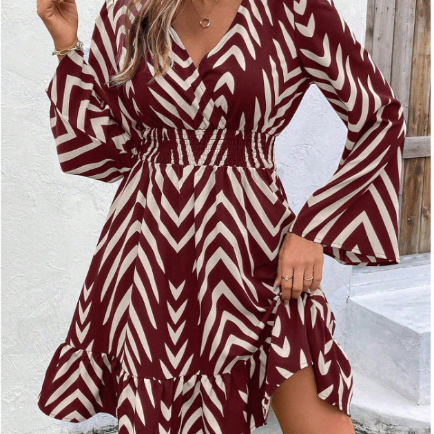 Damen Wickelkleid Voluminöser Rock Norvielle