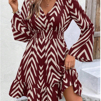 Damen Wickelkleid Voluminöser Rock Norvielle
