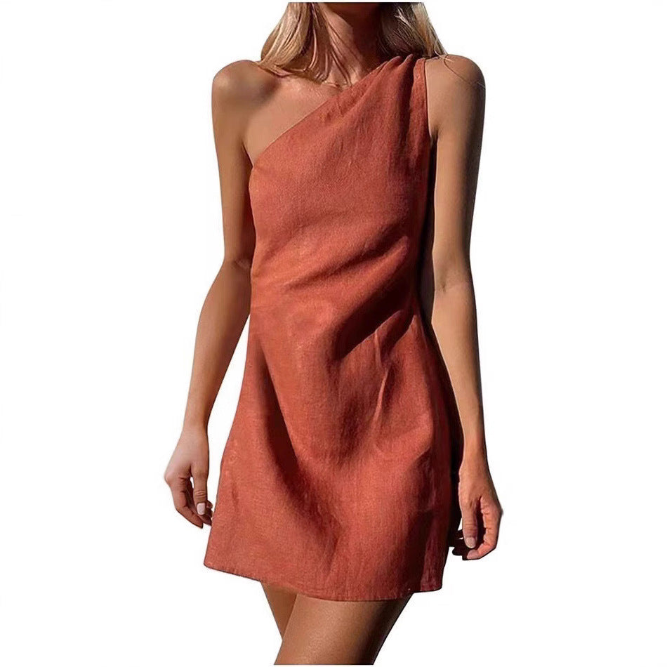 Damen Minikleid Asymmetrisch Norvielle
