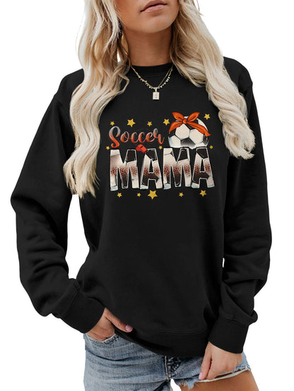 Damen Sweatshirt Soccer Mama Aufdruck Bequem Norvielle