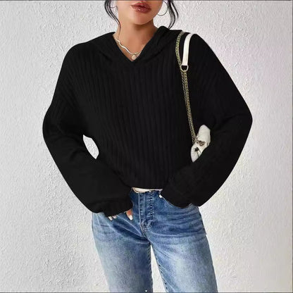 Damen Grobstrickpullover V-Ausschnitt Lässige Ärmel Norvielle