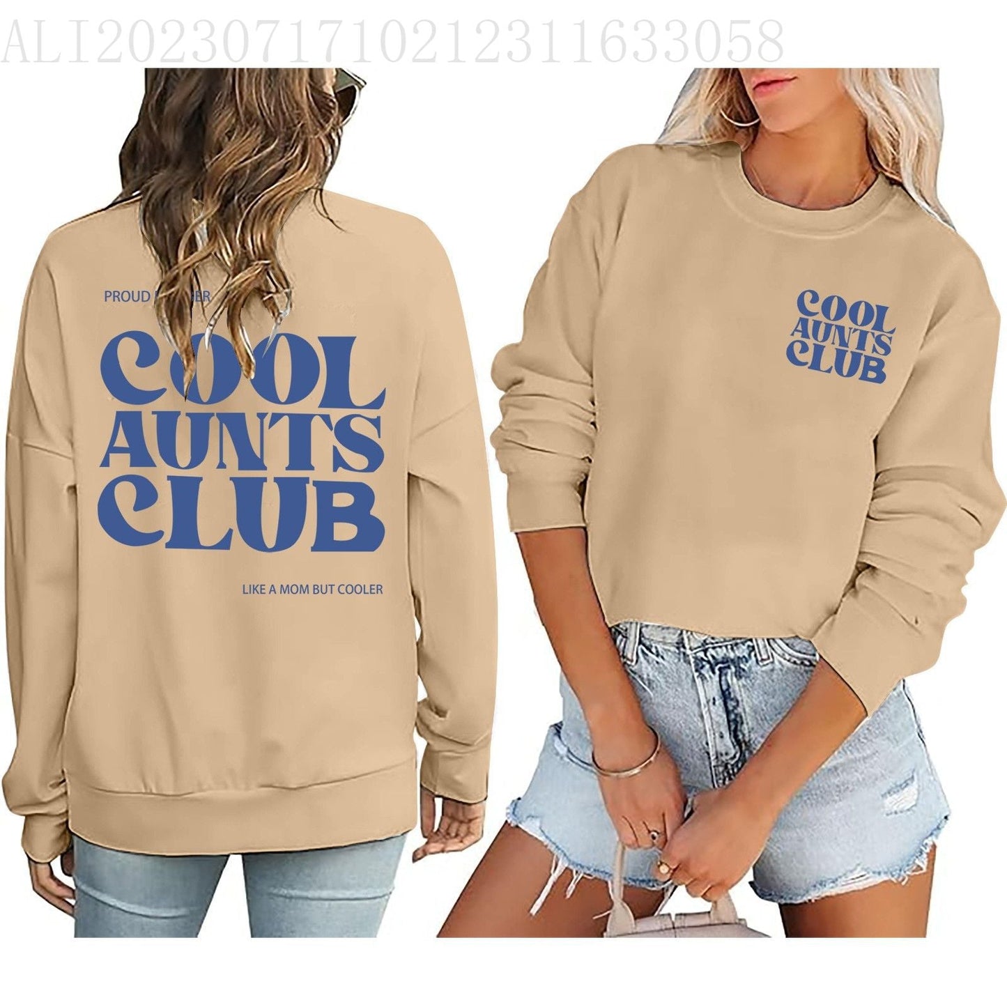 Damen Sweatshirt Club-Motiv Norvielle Baumwolle