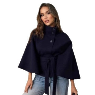 Damen Cape-Jacke mit Gürtel Norvielle Elegantes Design