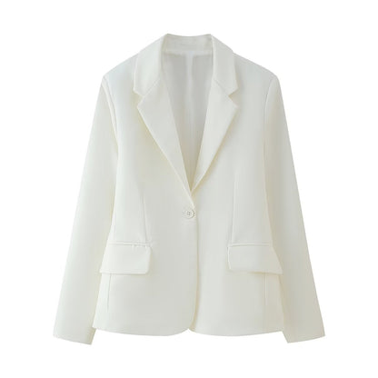 Damen Blazerjacke Elegant Schnitt Praktische Taschen Norvielle - Norvielle