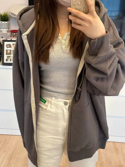 Damen Fleecejacke Lässig Hochkragen Reißverschluss Norvielle