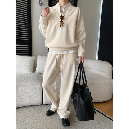 Damen Freizeitanzug mit Kapuzenpullover und weiten Hosen Norvielle