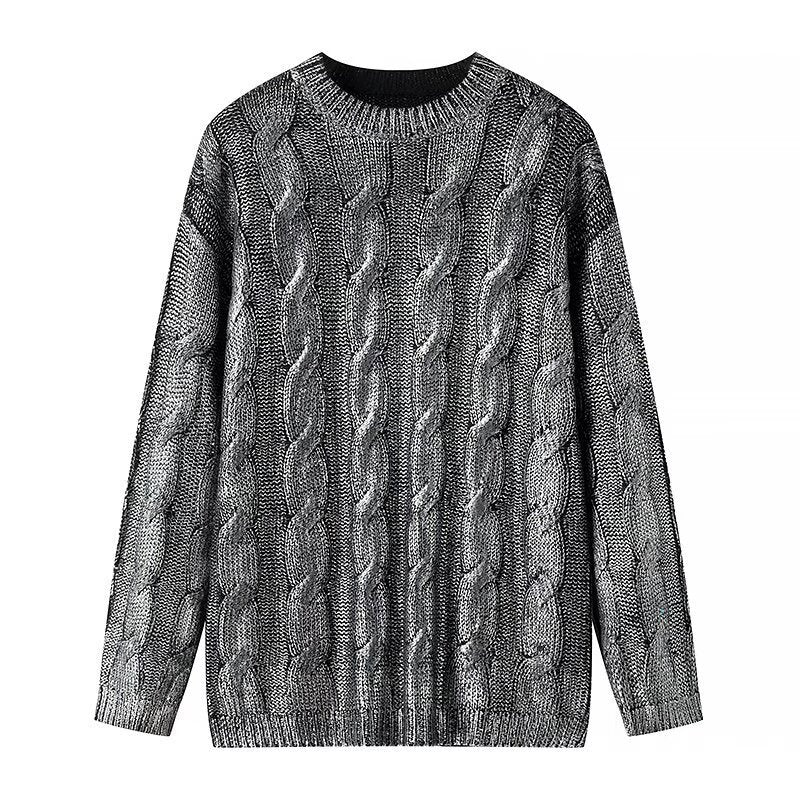 Damen Pullover Strukturiertes Zopfmuster Rundhalsausschnitt - Norvielle