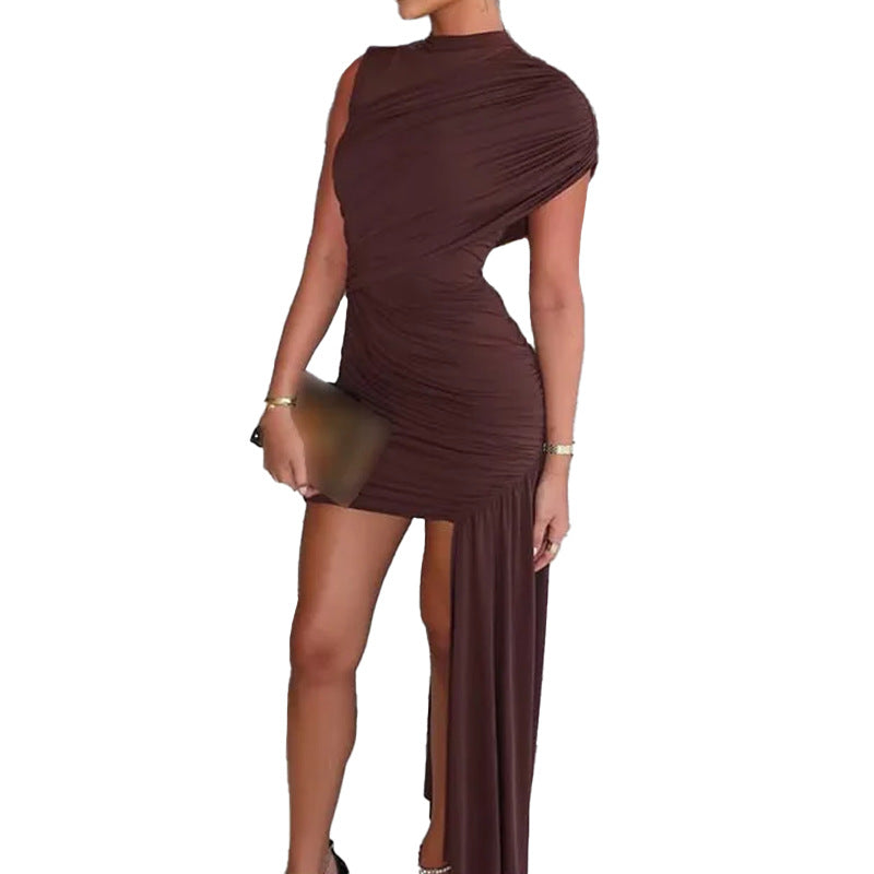 Damen Asymmetrisches Cocktailkleid mit Drapierung