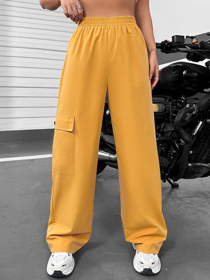 Damen Cargo-Hose Elastischer Bund Seitentaschen Norvielle
