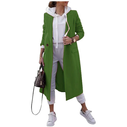 Damen Übergangsjacke Elegantes Design Revers Taschen Beige