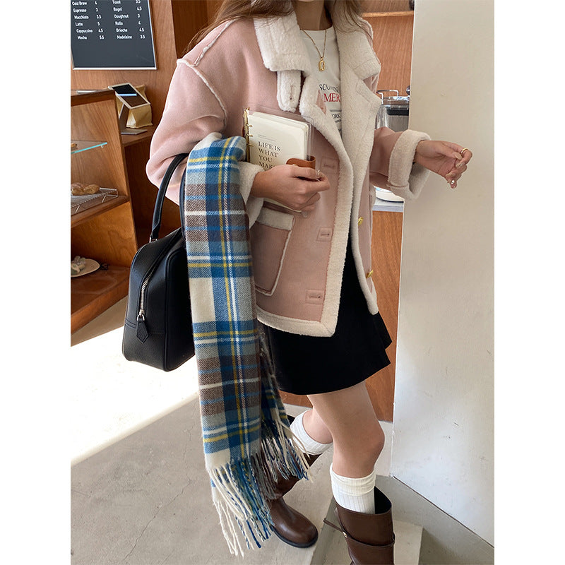 Damen Oversized Teddyjacke Norvielle mit Designer-Nähten