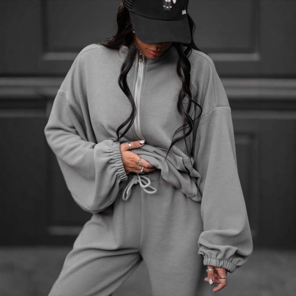 Damen Pullover Weite Ärmel Jogginghose Norvielle Bequem