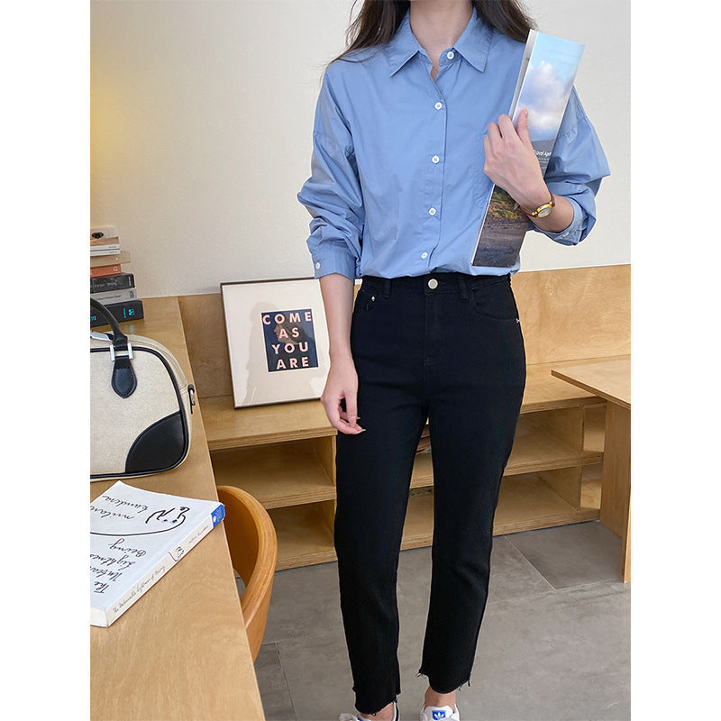 Damen Bluse Leichter Oversize-Schnitt Elegante Bluse