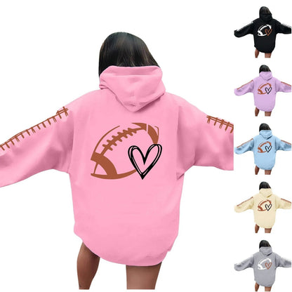 Damen Kapuzenpullover Football-Motiv Lässiger Schnitt - Norvielle