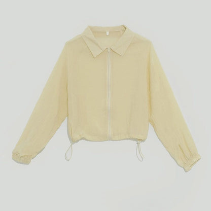 Damen Cropped Windjacke Kordelzug Norvielle