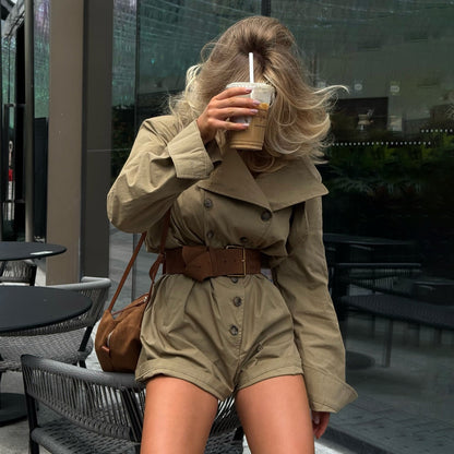 Damen Trenchcoat Knielang Mit Gürtel Norvielle