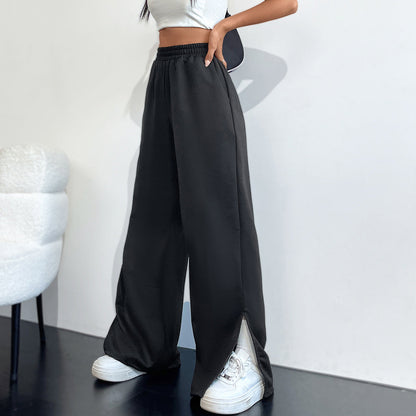 Damen Freizeithose Weit Geschnitten Mit Seitlichen Schlitzen Norvielle - Norvielle
