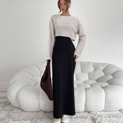 Damen Maxirock Elastischer Bund Norvielle