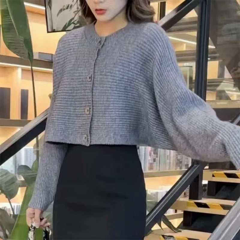 Damen Strickjacke locker mit Knöpfen und weitem Schnitt Norvielle