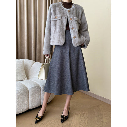 Damen Teddyjacke Weich Norvielle Mit Knöpfen Und Taschen